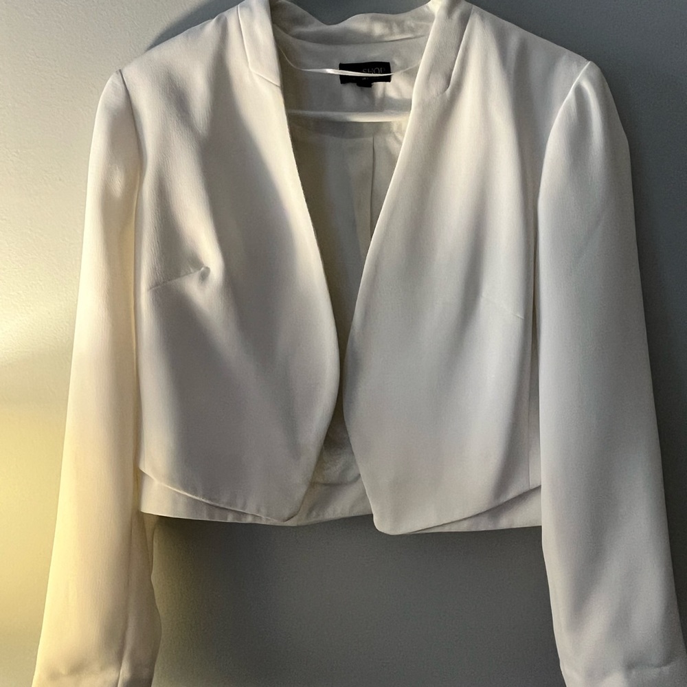 Cream cropped dress jacket blazer